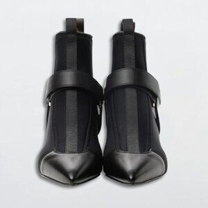 Louis Vuitton Neoprene Deep Sea Strap Ankle Boot Leather Pointed Toe Black EU 38